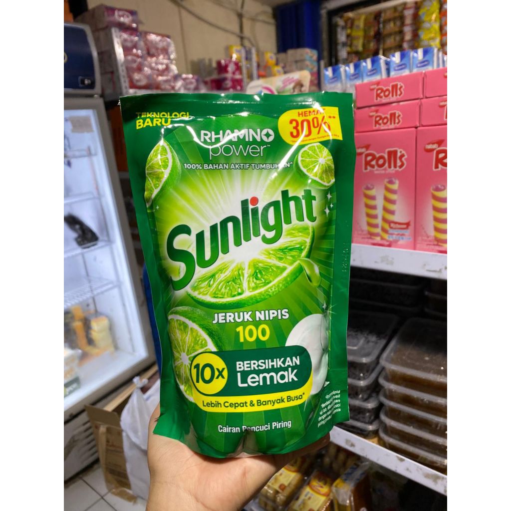 Jual Sunlight Rhamno Power Jeruk Nipis 650ml. 100 Cairan Pencuci Piring ...