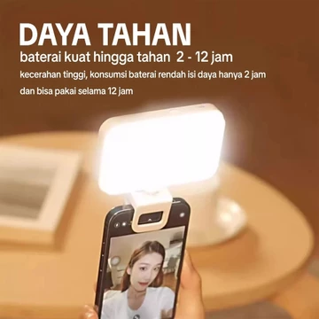 Caseme Ring Light Clip PL4 PRO LED 360° Lampu Selfie Portable 3 Mode