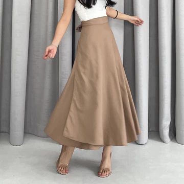 Rok Flare Wanita Rok Lilit Tali Kondangan Wisuda Bawahan Satin Valvet Instan