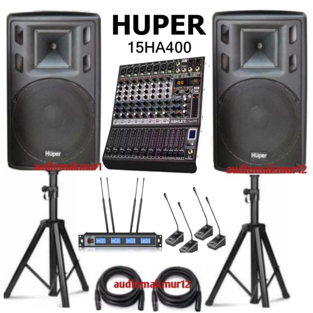 Jual Paket Sound System Aktif Huper HA400 Original Speaker Aktif 15inch ...
