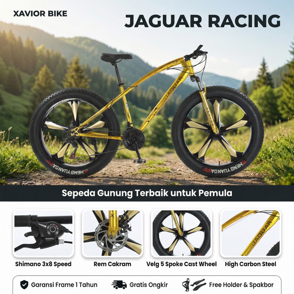 Jual SEPEDA GUNUNG MTB 26 Inch XAVIOR JAGUAR RACING 24 Speed | Shopee ...