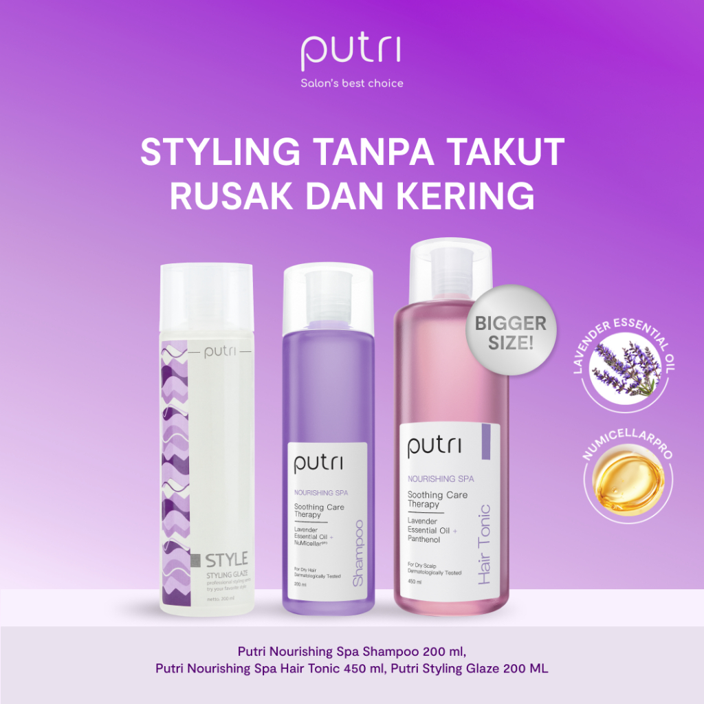 Jual Putri Nourishing Spa Shampoo, Hair Tonic, Wet Look & Styling Glaze ...