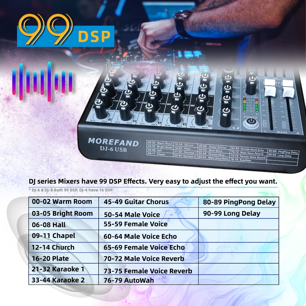 Jual DJ4/6/8 channel Mixer audio/99DSP Mixer suara /Misker audio ...
