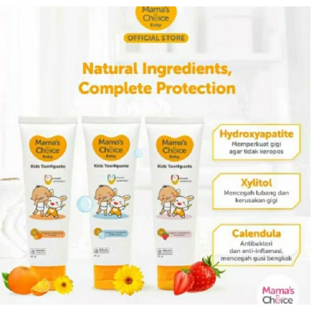 Jual Mama's Choice Baby and Kids Toothpaste 45gr Aman Tertelan | Shopee ...
