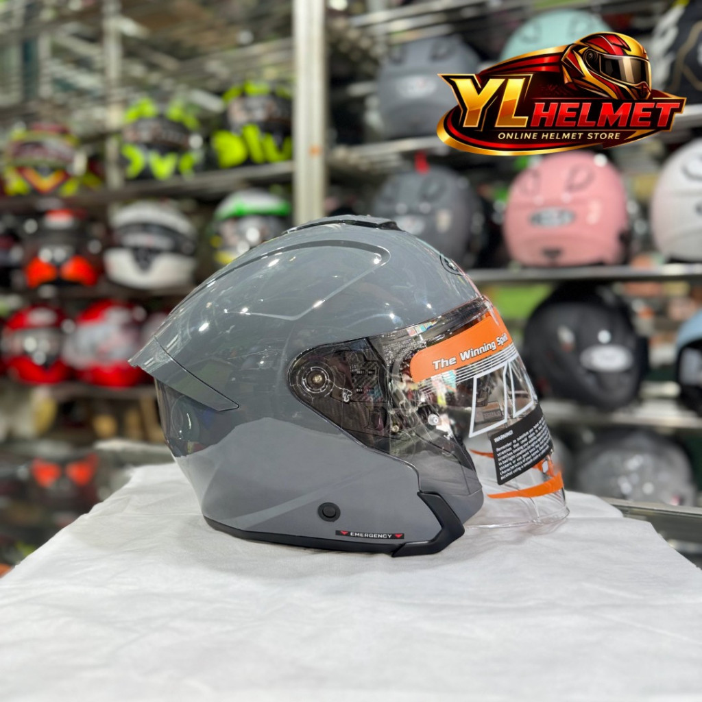 Jual Helm INK Terra 2 Solid - Gorilla Grey Glossy Double Visor Free ...