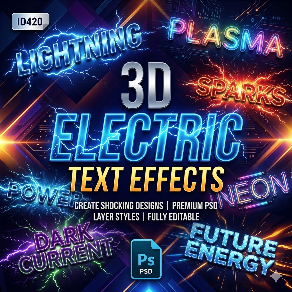 Jual ID420 - 3d Electric Text Effects | Shopee Indonesia