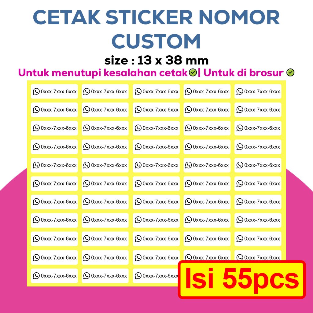 Jual Cetak Stiker Nomor / Custom Sticker nomor W* per lembar | Shopee ...