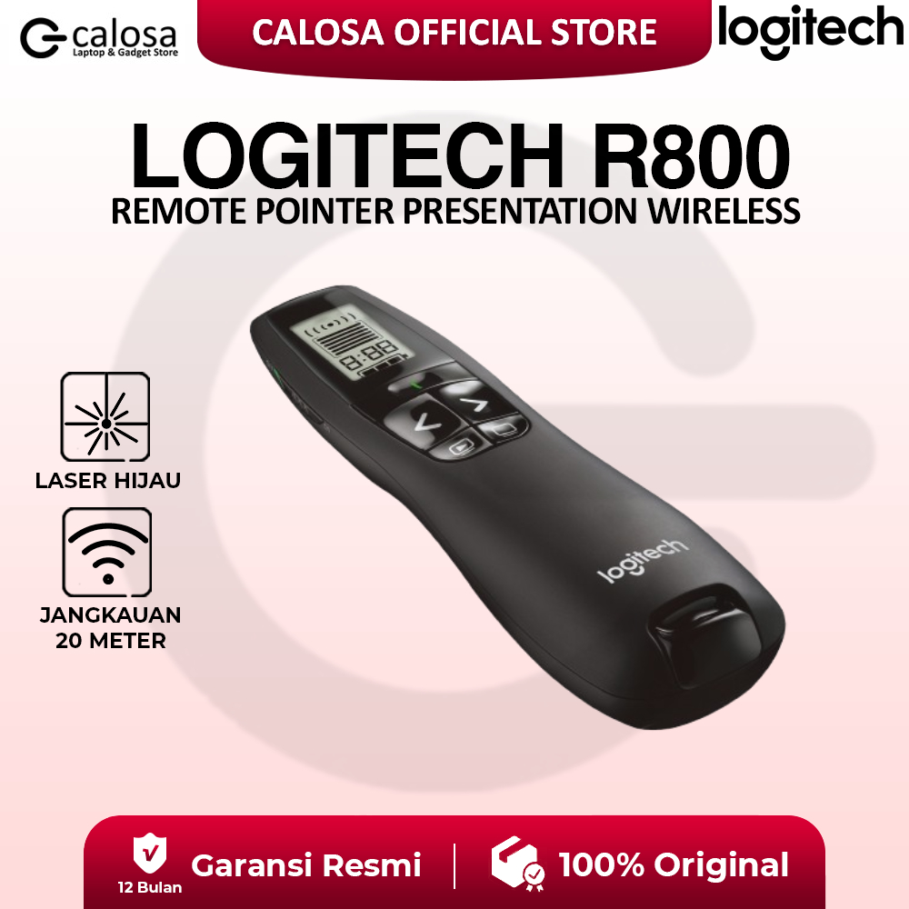 Jual Logitech R800 Remote Pointer Presentasi Wireless Laser Hijau ...