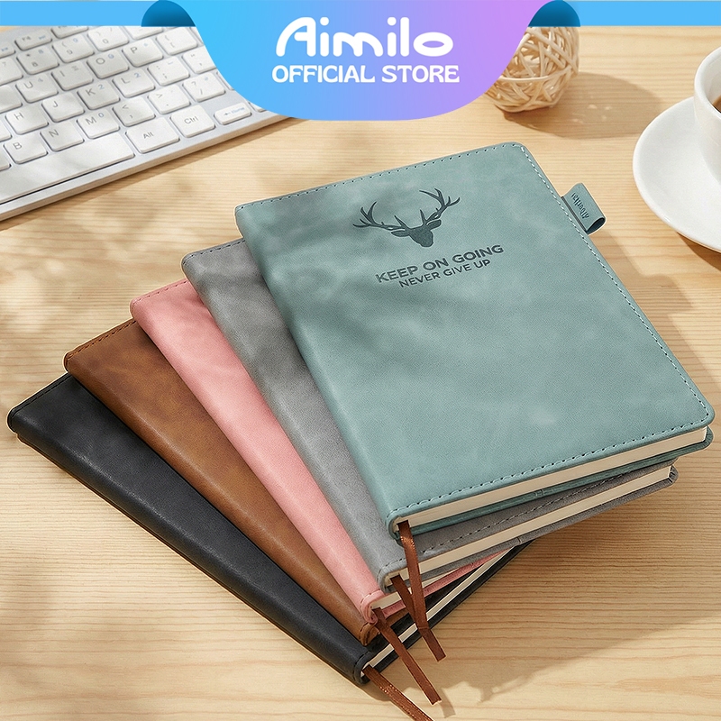 Jual Aimilo Notebook A5 Premium Cover Kulit Tahan Air 80 Lembar Buku ...