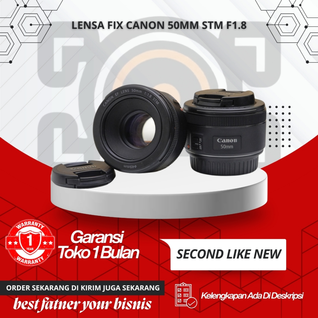Jual Lensa fix Canon 50mm stm f1.8 mulus | Shopee Indonesia