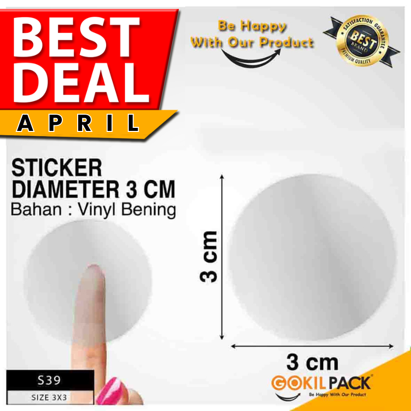 Jual Sticker Bulat Murah|Sticker Vinyl|Sticker Bening|Sticker 3cm|S39 ...
