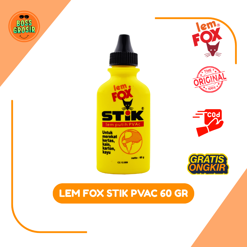 Jual Boss Grosir - Lem Fox Stick Paper Glue & PVAC 60 GR / Lem Kertas ...