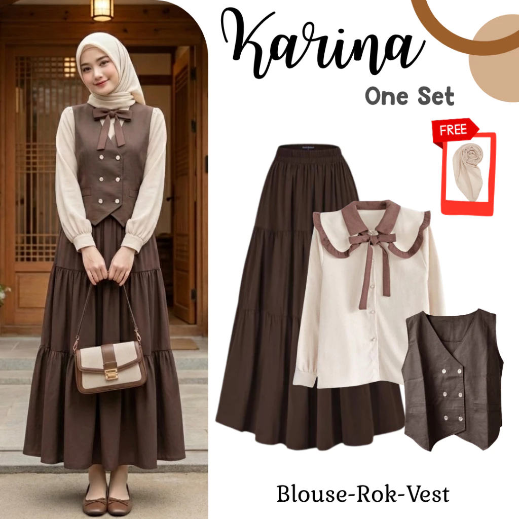 Karina One Set Wanita Hijab Elegan Aloo Chic