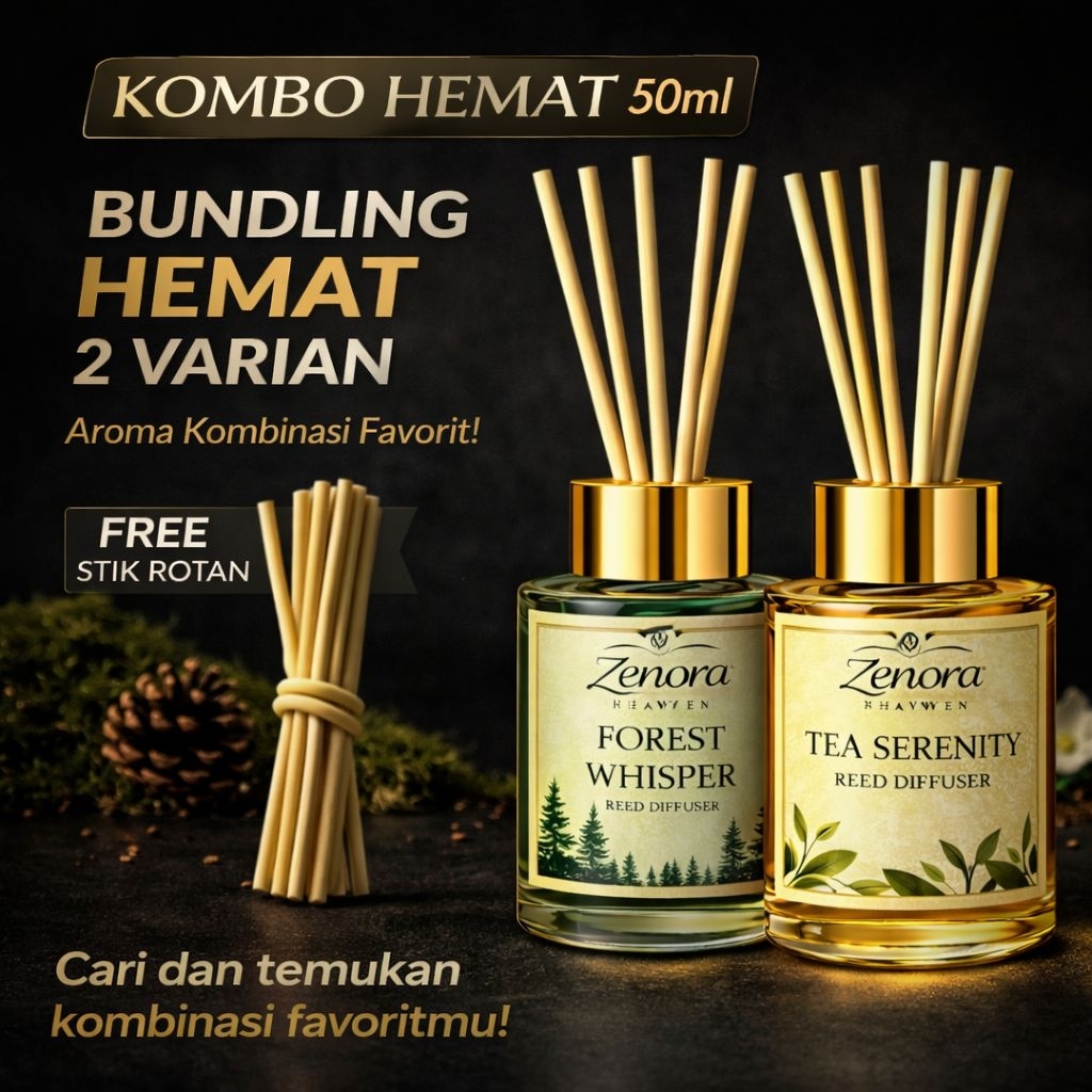 Jual Paket Bundling Reed Diffuser 2 Varian 50ml Zenora Haven ...