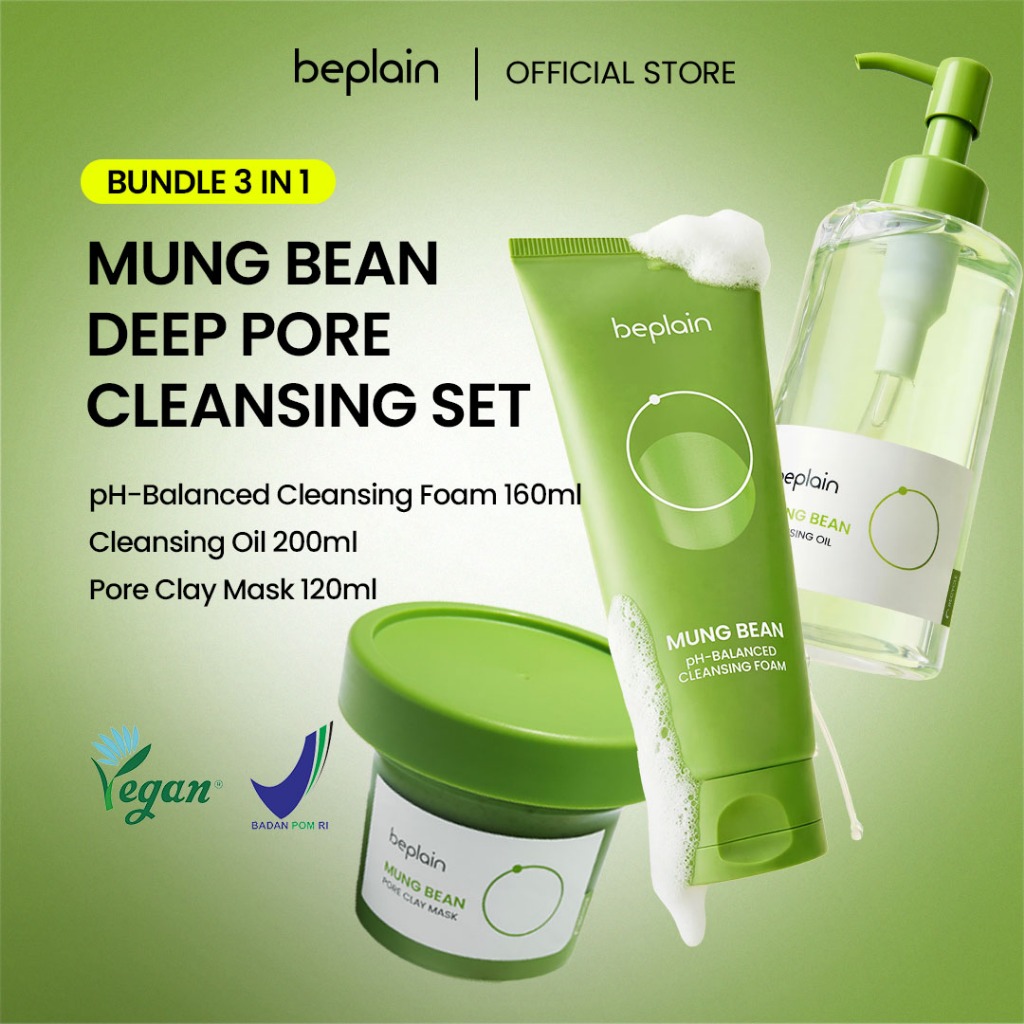 Jual BEPLAIN DEEP PORE CLEANSING SET | Mung Bean Cleansing Foam ...