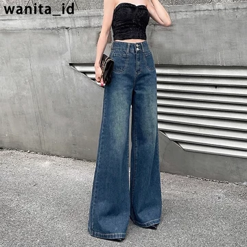 Loose Jeans Panjang Wanita Highwaist Celana Jeans Longgar Kulot Jeans Wanita Baggy Jeans Wanita