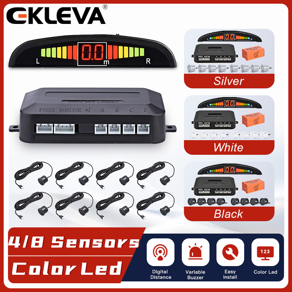 Jual EKLEVA Aksesoris Mobil 4/8 Sensor Parkir Layar LED Sistem Radar ...