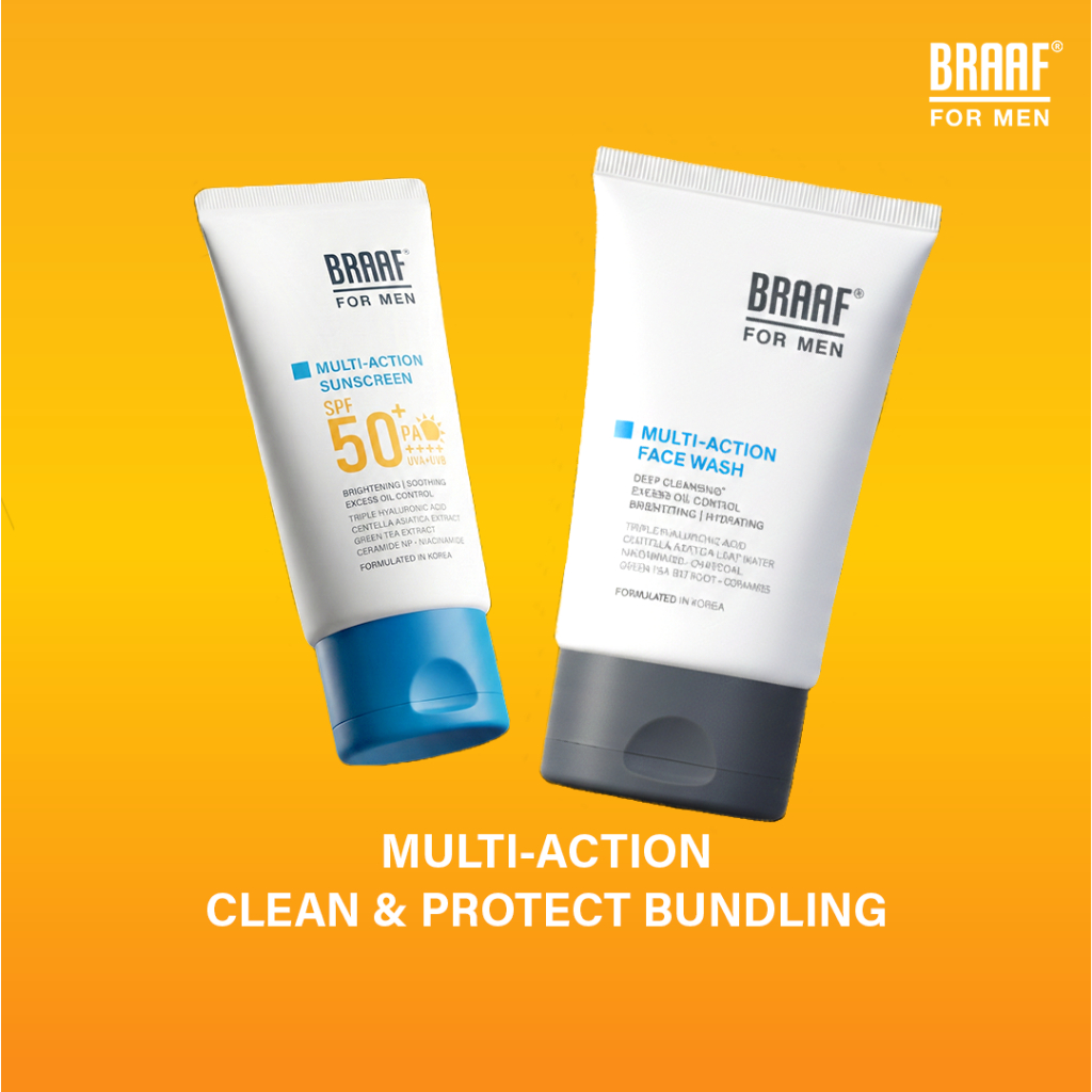 Jual BRAAF For Men Multi-Action Face Wash 100g & Braaf Multi-Action ...