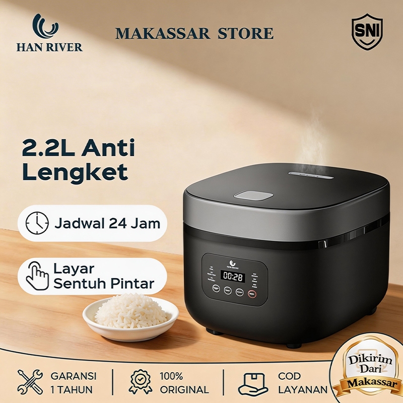 [Pengiriman dari Makassar]HAN RIVER Rice Cooker Multifungsi 2.2L Smart Magic Com