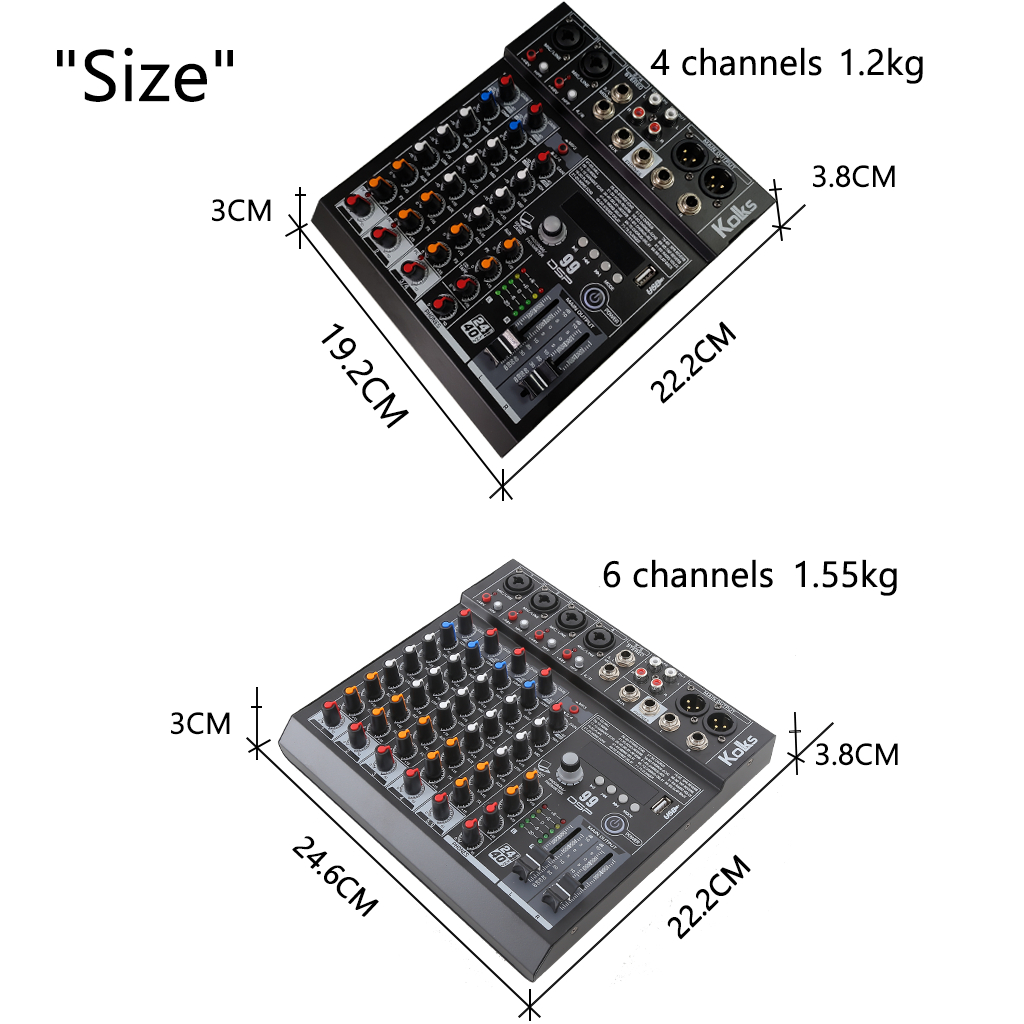 Jual KOLKS 4/6 channel Mixer audio 99DSP Mixer suara / Misker audio ...