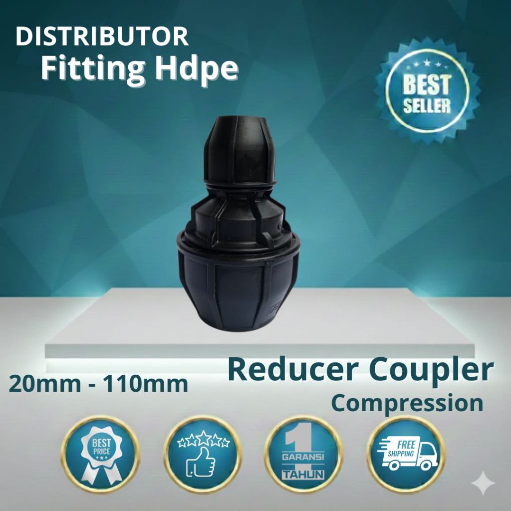 Jual Reducer Coupling Pipa Hdpe 25x20mm Compression | Fitting Hdpe ...
