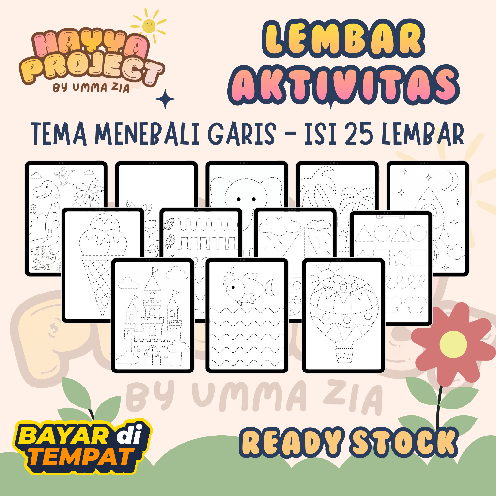 Jual HAYYA PROJECT - LEMBAR AKTIVITAS MENEBALI GARIS - MEWARNAI PAUD TK ...
