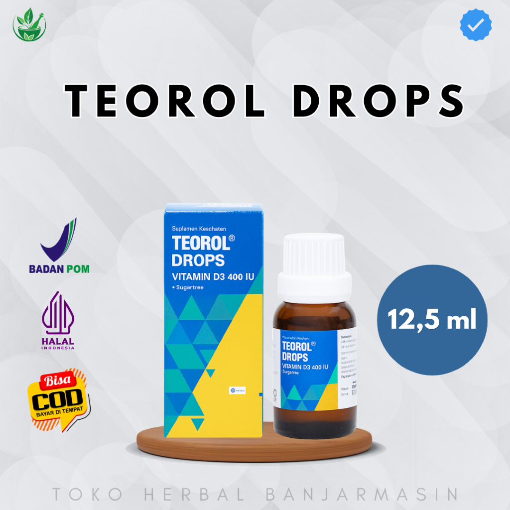 Jual Teorol Drops Vitamin D3 400 IU 100% Original - Suplemen Vitamin D ...