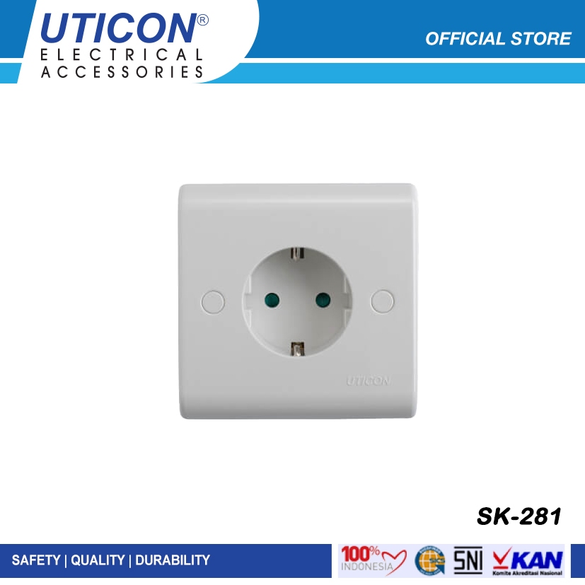 Jual Uticon SK-281 Stop Kontak Dinding Inbow | Shopee Indonesia