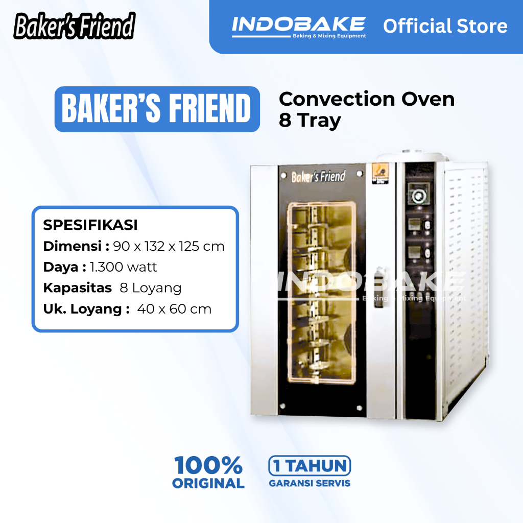 Jual INDOBAKE - Baker's Friend Oven Convection 8 Tray Oven Gas Listrik ...