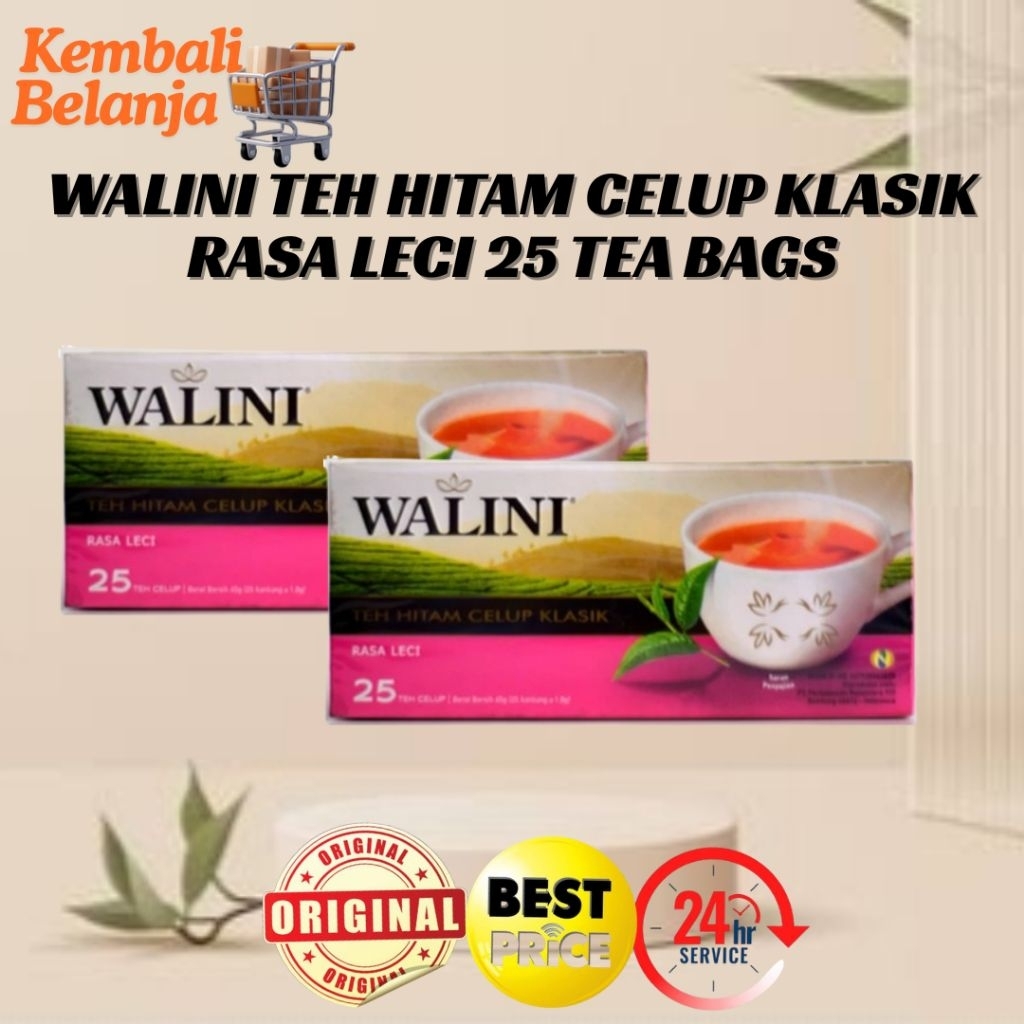 Jual Walini Teh Hitam Celup Klasik Rasa Leci 25 Tea Bags/ Teh Hitam ...