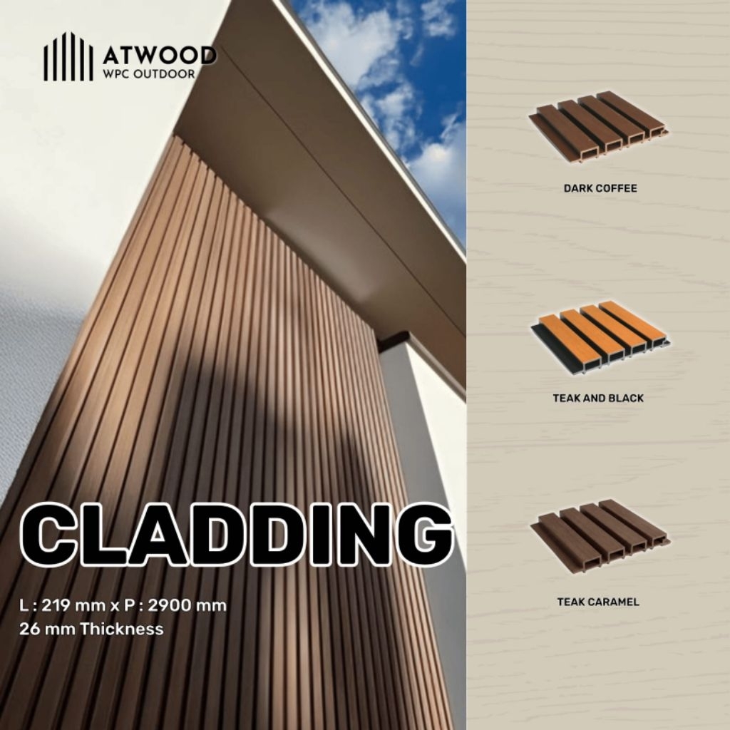 Jual WPC Wallpanel Outdoor | Wall Cladding Outdoor WPC | Shopee Indonesia