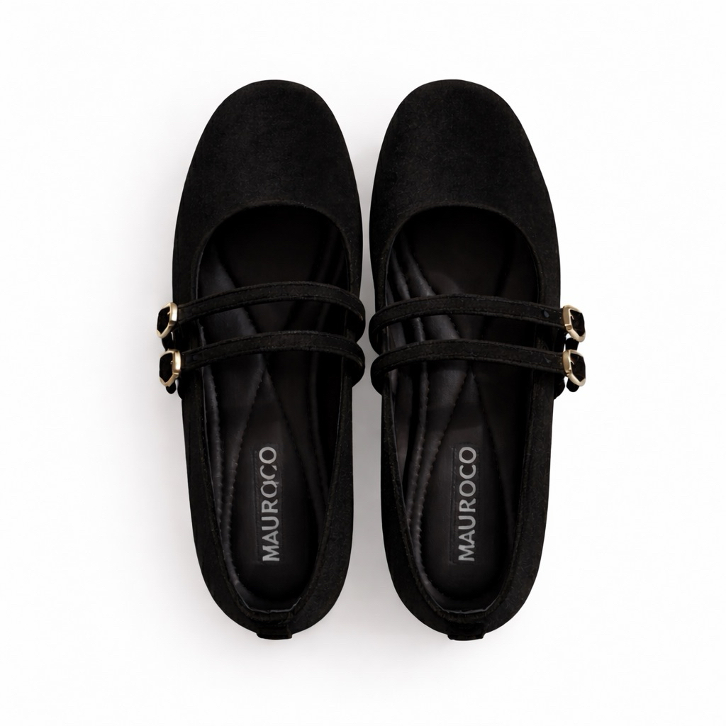 Mauroco Flat Shoes Wanita Tali Ganda Gesper foto 5