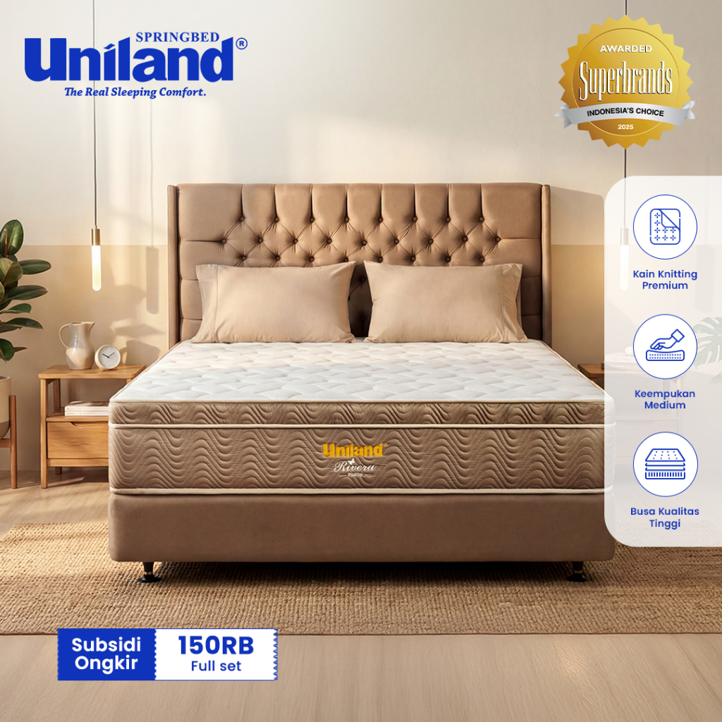 Jual Uniland Springbed Rivera Plushtop Paris - Full Set Kasur Spring ...