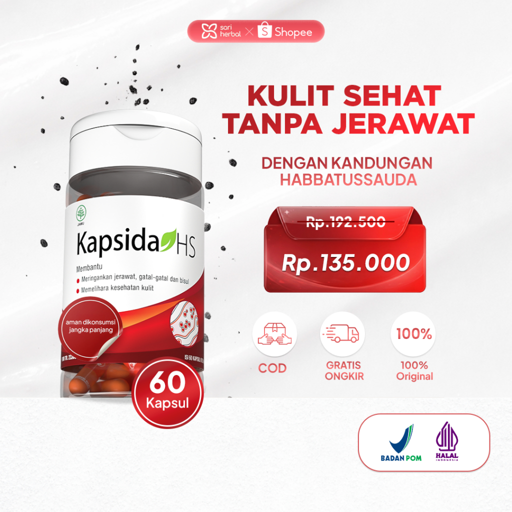 Jual Kapsida HS Botol Isi 60 Kapsul - Obat Jerawat Gatal-gatal Kulit ...