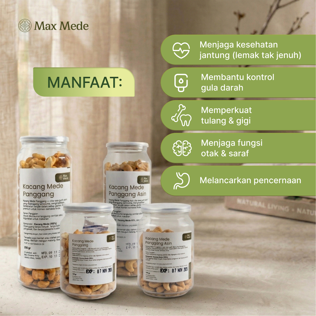 Jual Max Mede - Healthy Snack Kacang Mede Panggang Rasa Original 100gr ...