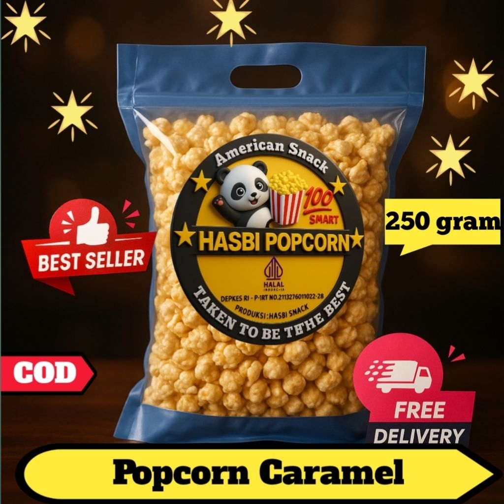 Jual [ TERMURAH ] popcorn caramel 250gram - Popcornesia / makanan manis ...