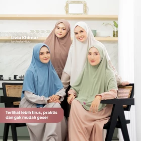 Arafa Hijab Khimar Livia Jilbab Instan Syari Non Pet Jersey ITY Premium