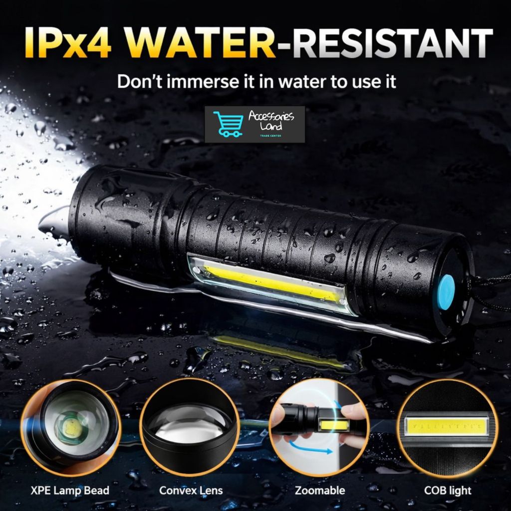 Jual PG Senter 517 LED HITAM USB Isi Ulang Lampu Lampu Portabel Mini ...
