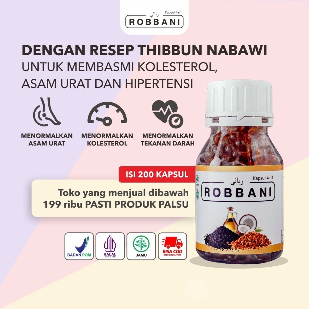 Jual Kapsul Robbani Ecer 30 Kapsul Atasi Kolestrol, Hipertensi, Nyeri ...