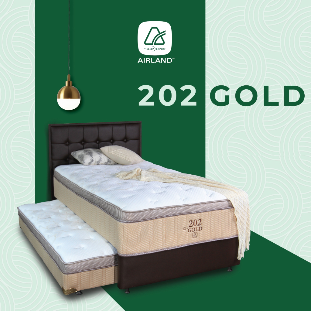 Jual Airland 202 Gold Kasur Spring Bed 2 in 1 Set Charcoal Latex Medium ...