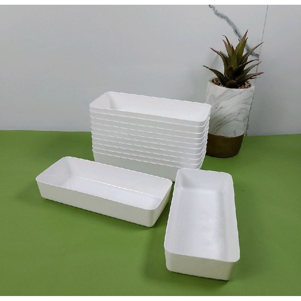 Jual Tempat Kancing Kotak Serbaguna DIANSARI - 12 Pcs, Plastik Putih ...