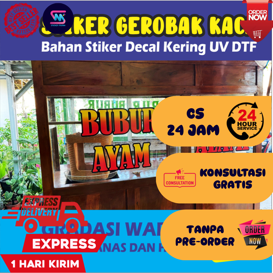 Jual Stiker Murah - Print Sticker Gerobak Kaca Full Color Warna Warni ...
