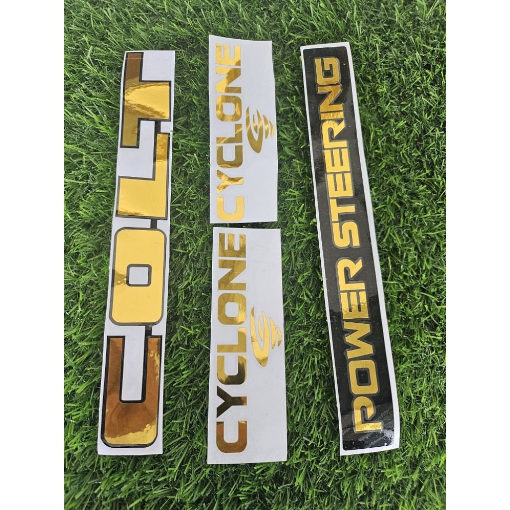 Jual stiker sticker kabin L300 colt Cyclone power steering cutting 1 ...