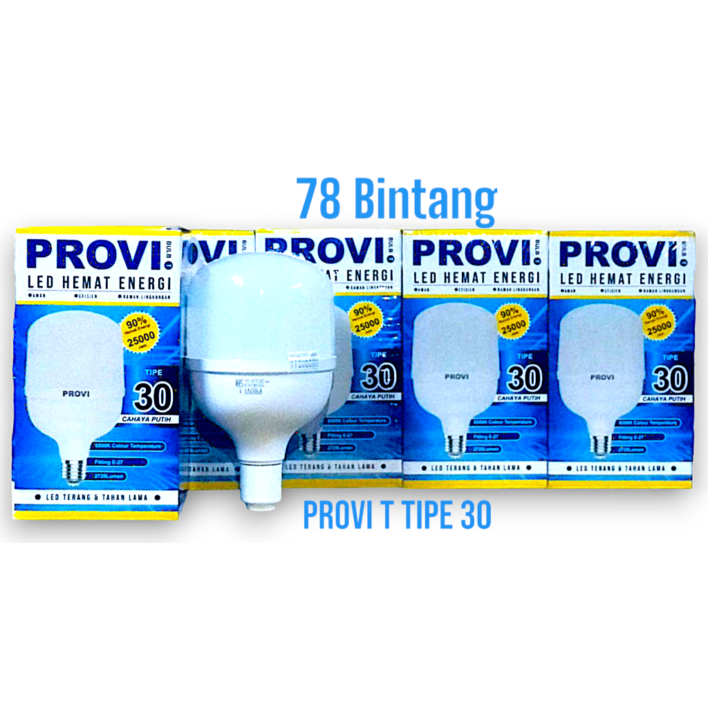 Jual Lampu led PROVI T 30w paket 5pcs - bolam Provi tipe 30 - lampu ...