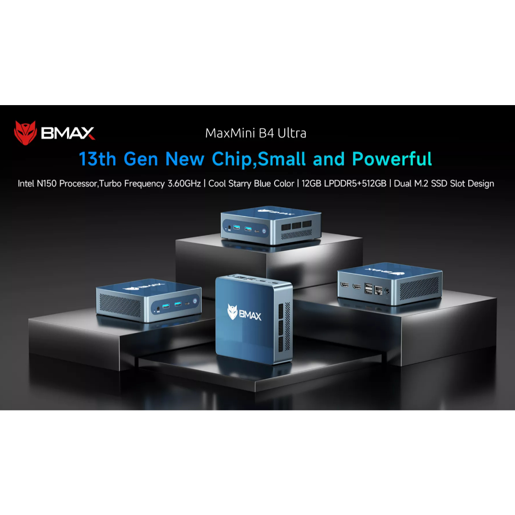 BMAX B4 Ultra 2026 Mini PC Office Intel N150 Gen13 12/512GB SSD WiFi Windows 11 Pro