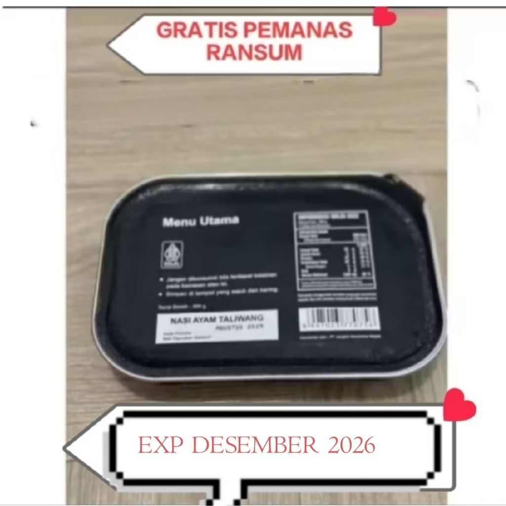 Jual PROMO RANSUM TNI NASI NARAGA GRATIS PEMANAS RANSUM PER 1 PICS EXP ...