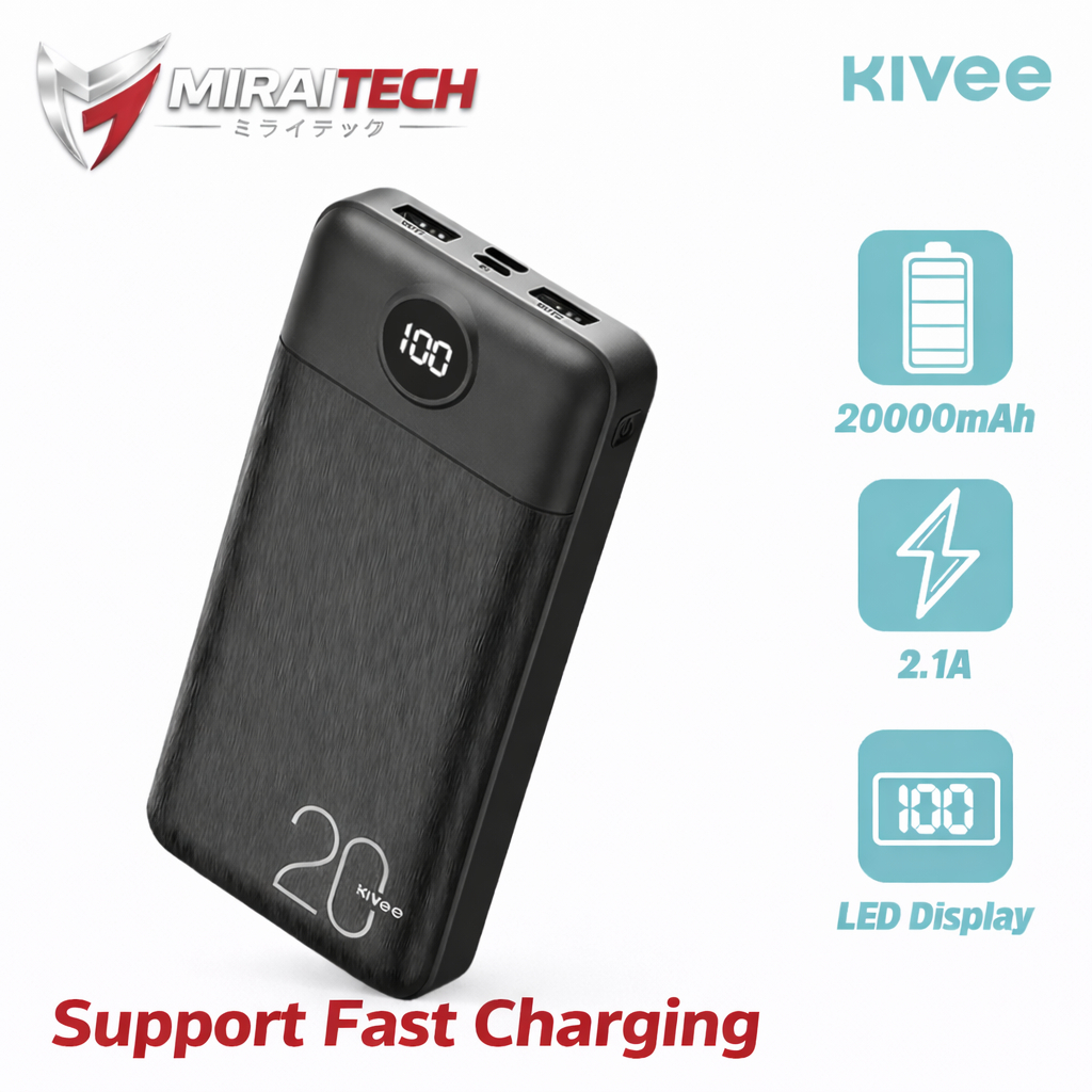 Jual KIVEE - PT126 - Powerbank 20.000mAh Support Fast Charging LED ...