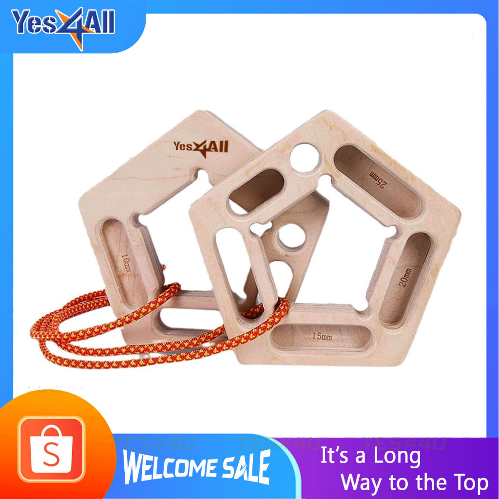 Jual Fingerboard Rock Climbing Hangboard Set of 2, Portable Wooden ...