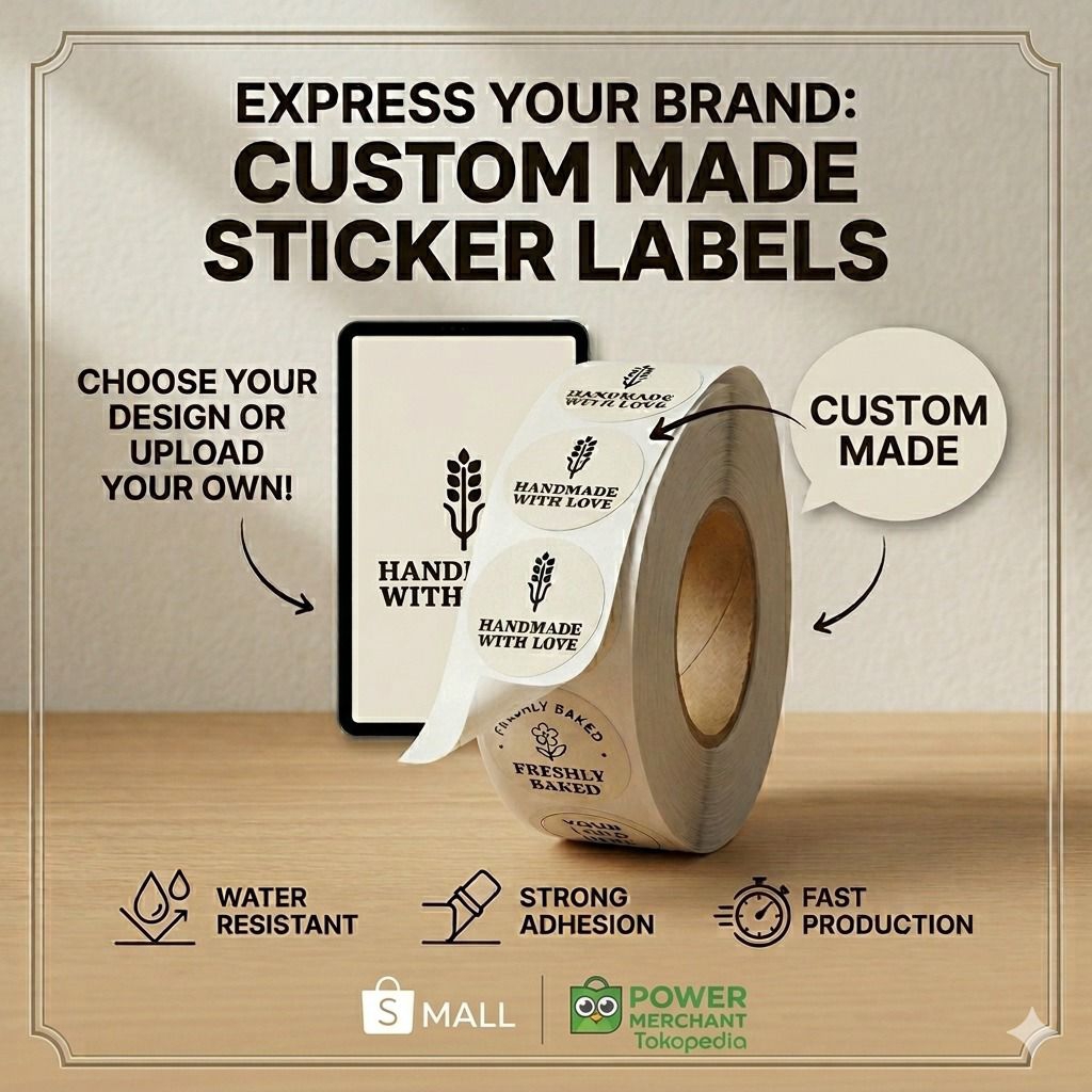 Jual [250PCS] CUSTOM LABEL STICKER BULAT - HITAM PUTIH | Shopee Indonesia