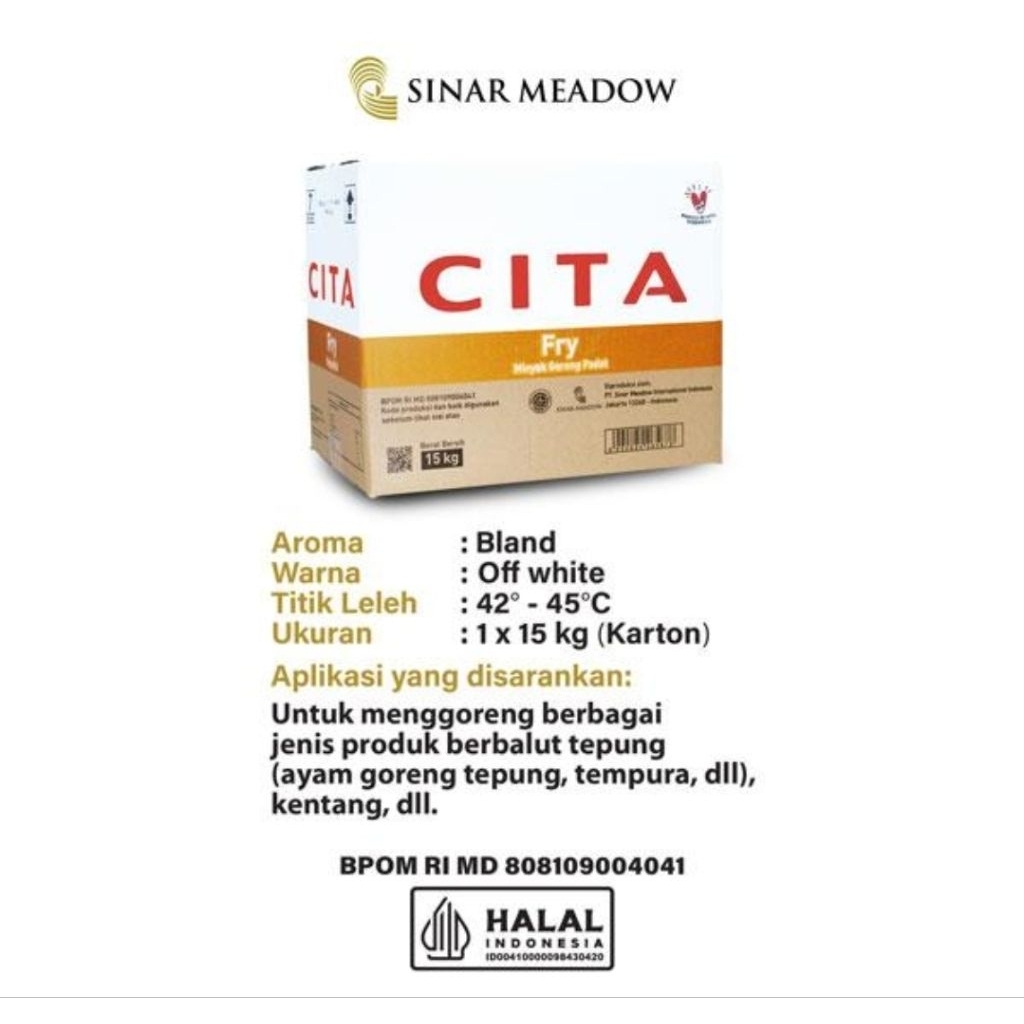 Jual Cita Fry Minyak Padat / Beku Deep Frying Fat 15kg | Shopee Indonesia